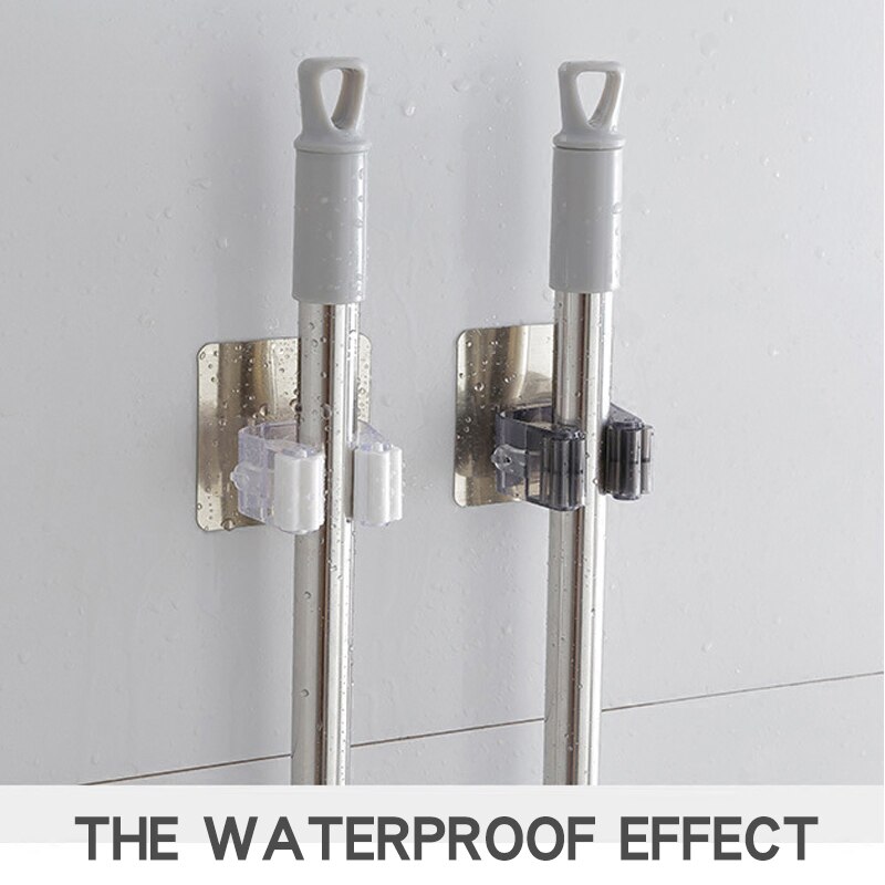 Adhesive Multi-Purpose Hooks Wall Mounted Mop Organizer Holder RackBrush Broom Hanger Hook Kitchen bathroom Strong Hooks