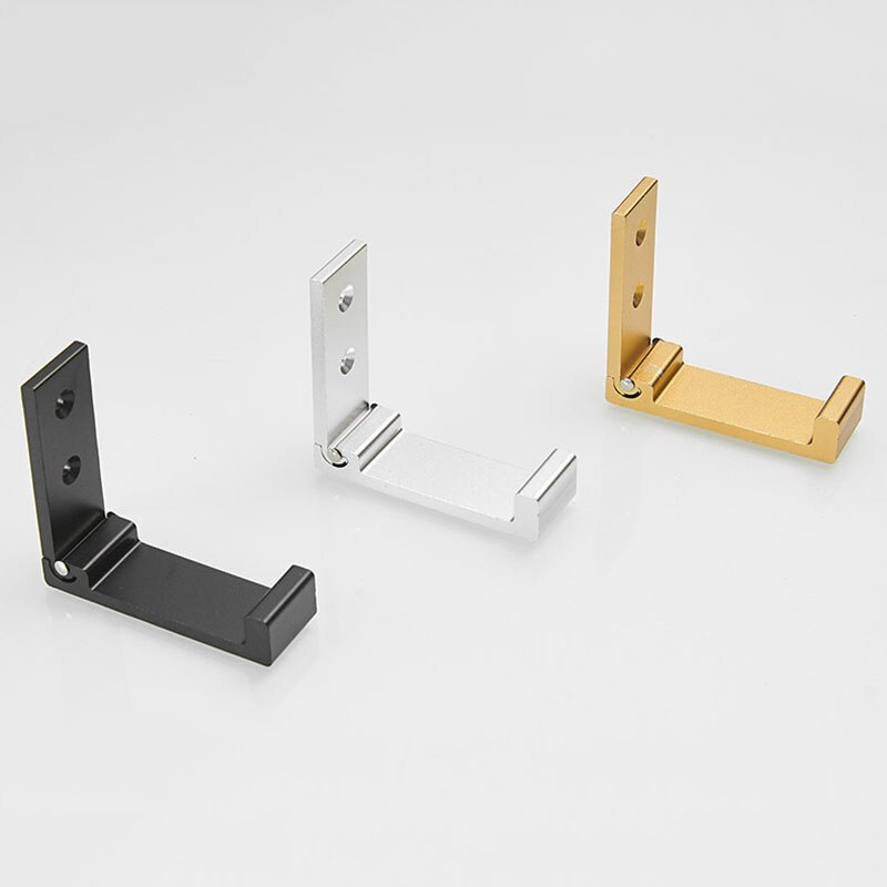 3pc aan de muur te bevestigen badkamerhaken van aluminiumlegering, goud/zilver/zwart, opvouwbaar, kledinghaak, handdoekhaak, hanger, badkameraccessoires