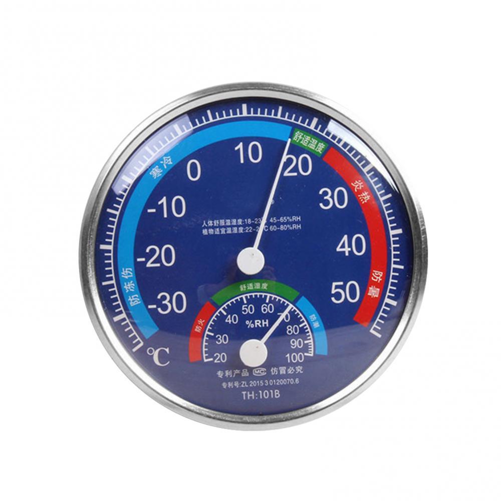 Thermometer Round Indoor Temperature Humidity Meter Hygrometer Analog Room Dial Hygrometer: Blue