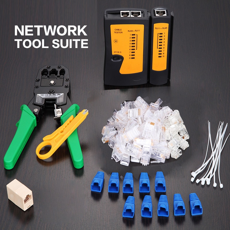 Professionele RJ45 RJ11 RJ12 CAT5 CAT5e Draagbare LAN Network Tool Kit Utp-kabel Tester EN Tang Crimp Crimper Plug Klem PC