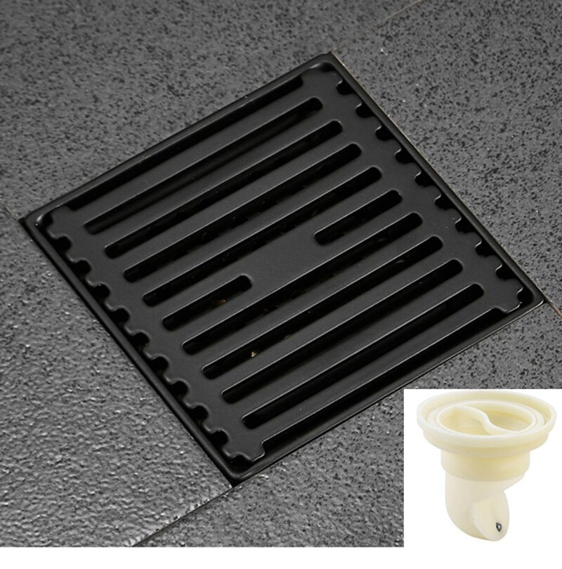 Stainless Steel Direct Row Large Displacement Floor Drain Bathroom Bathroom Balcony Anti Odor And Anti Blocking Baking Paint: Large side row