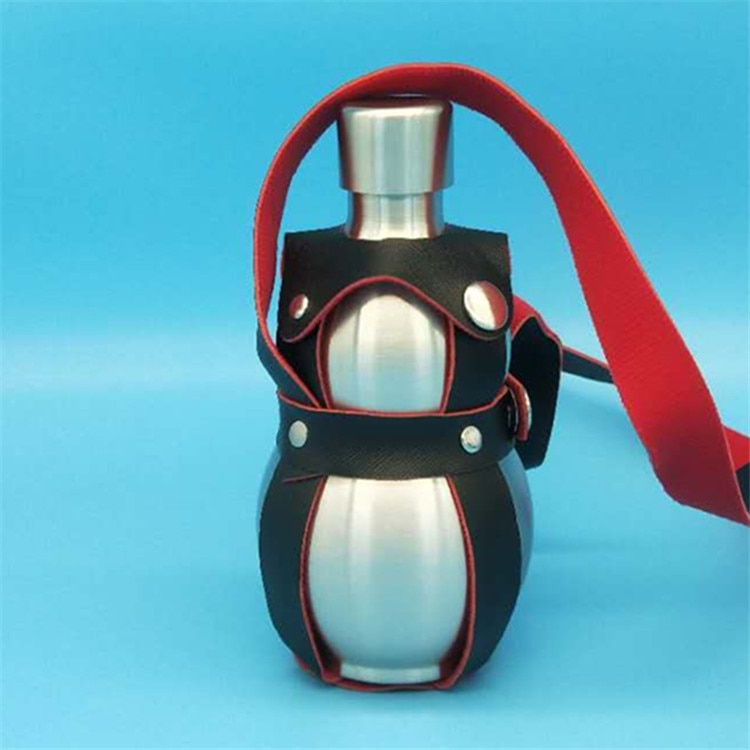 Bouteille de vin antique en acier inoxydable, petite gourde, gourde, bouteille de sport portable et créative avec ceinture, 0.25-1.5KG