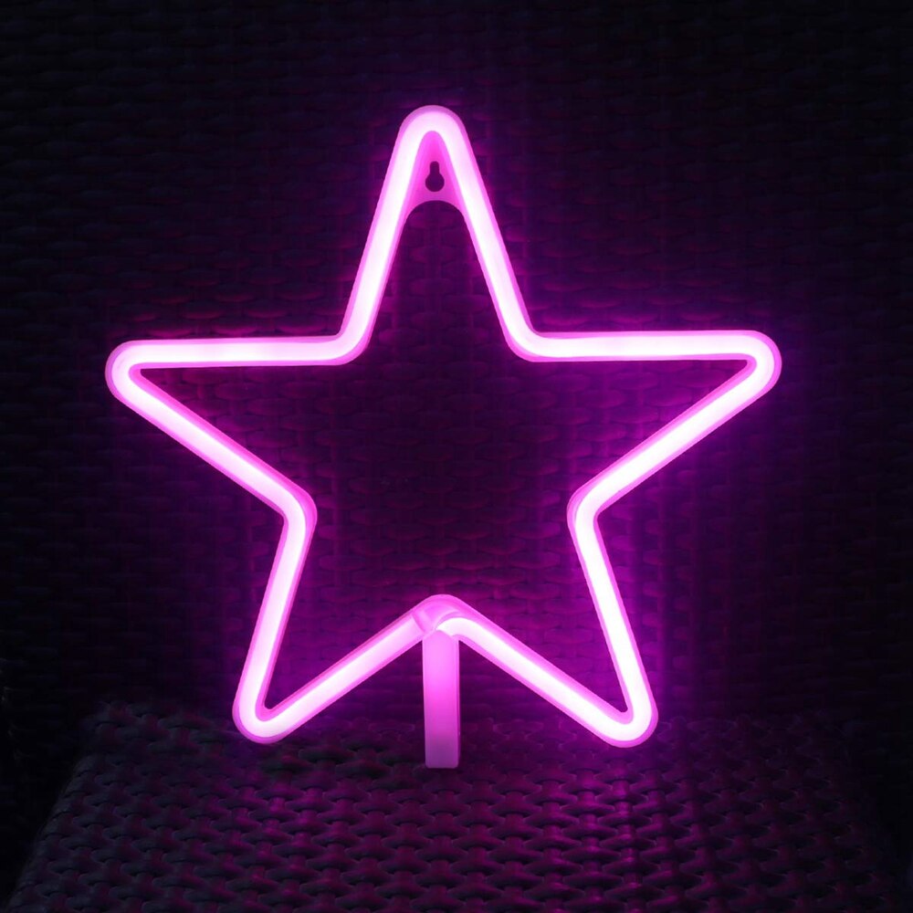 Førte neonskilte til vægdekoration usb eller batteridrevet stjerne natlys lamper kunst dekorativ til hjemmefest stue