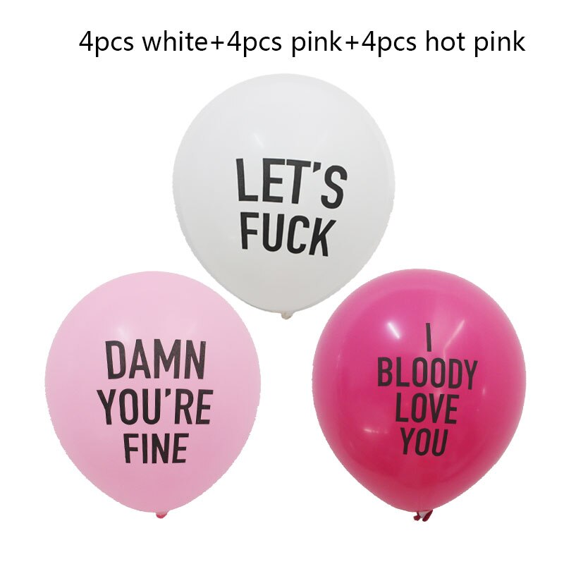 12pcs/lot abusive balloons funny rude Badass balloon Bachelorette Party Decorations Offensive Abusive Prank Collection: B009-02