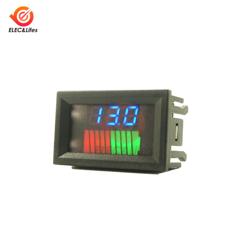 12V 24V Auto Blei Säure Batterie Ladezustand Anzeige 10 Segmente Lithium-Batterie Kapazität Tester Meter Dual LED Voltmeter Bausätze