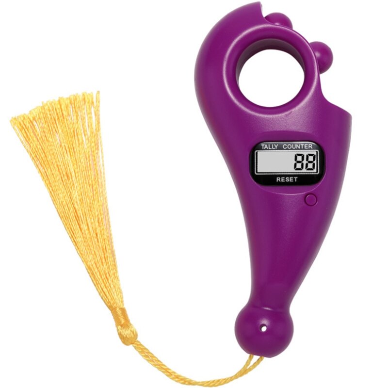Portable Handheld Tassel Digital Beads Counter Finger Game Decompression Toy Y98D: purple