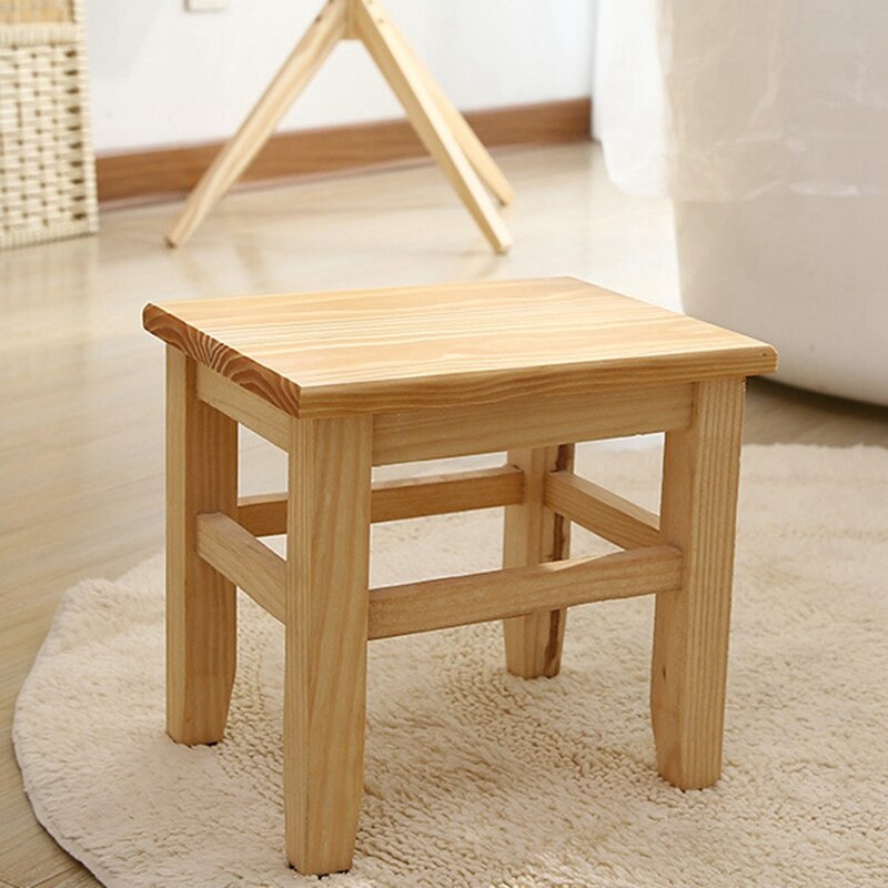 Multi-Function Solid Wood Shoe Bench Stool Children'S Adult Stool Living Room Home Small Bench Sofa Tea Table Chair On-Slip Ba