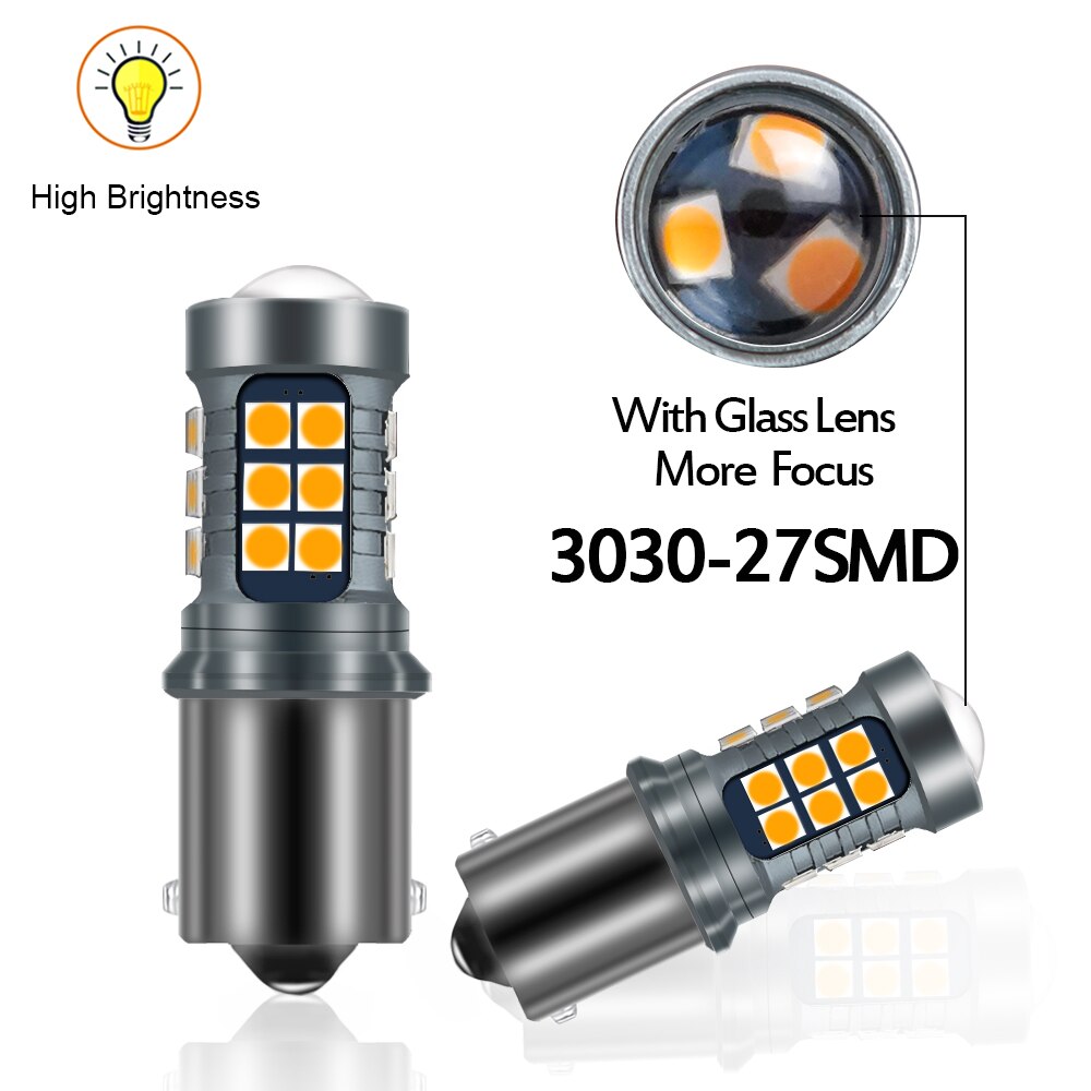 2Pcs 1156 BA15S P21W BAU15S PY21W BAY15D Led Canbus Lamp 1157 P21/5W R5W 7440 W21W 3030 27SMD Lamp Reverse Drl Auto Licht 12V