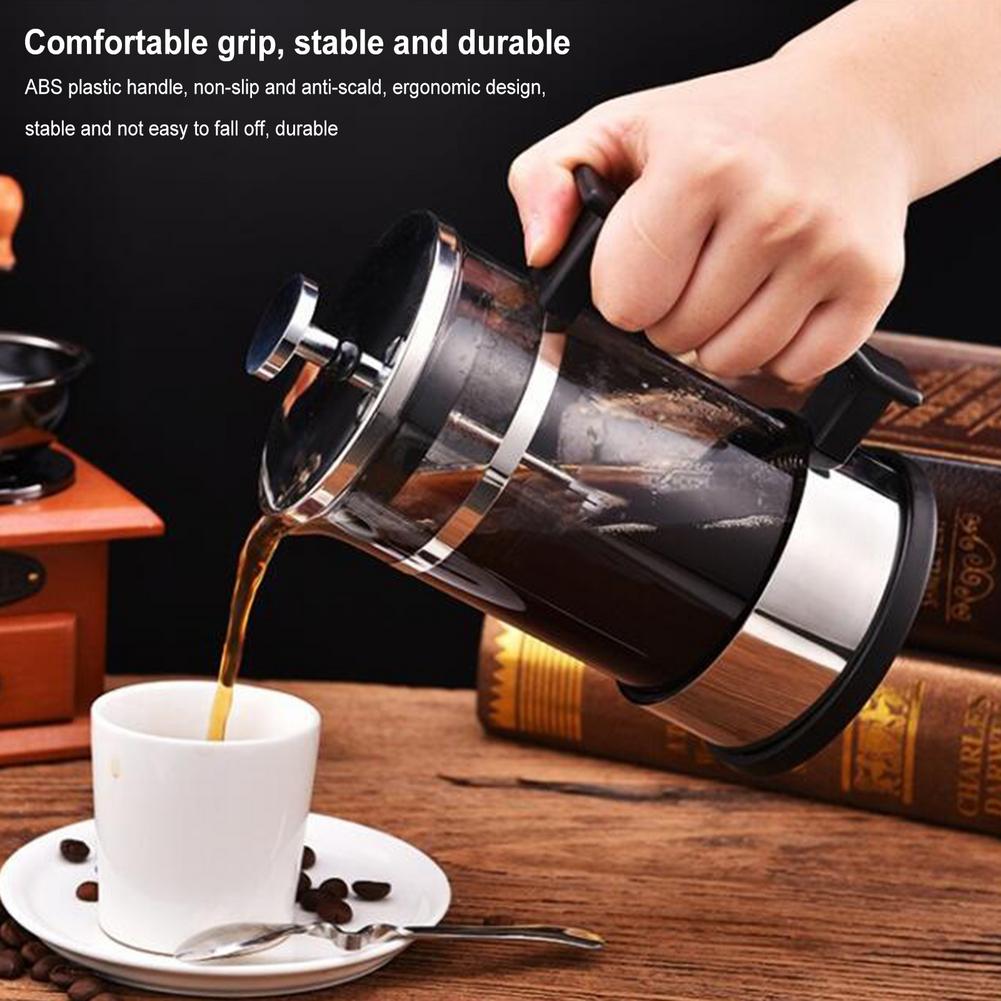 350/600ML French Press Coffee/Tea Brewer Coffee Pot Coffee Maker Kettle Stainless Steel Glass Thermos For Coffee Drinkware