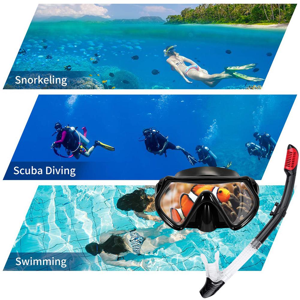 Underwater Diving Anti-fog Diving Mask Snorkeling Set Breathing Mask Safety Waterproof Swimming Equipment