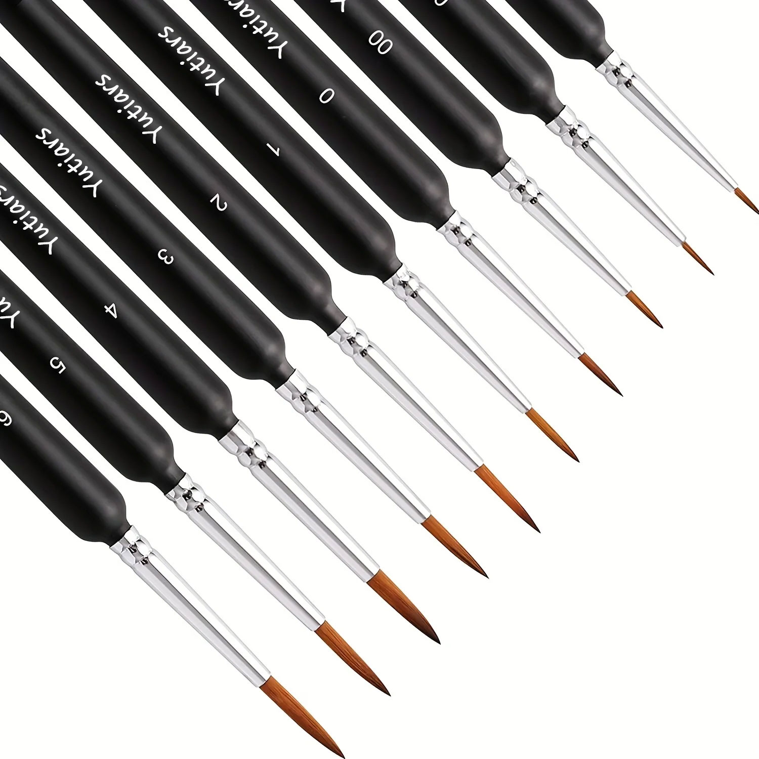 10/11pcs Miniature Paint Brushes, Detail Tip Paint Brushes Set With Ergonomic Handle - Suitable For Acrylic Painting, Oil, Wat: Red