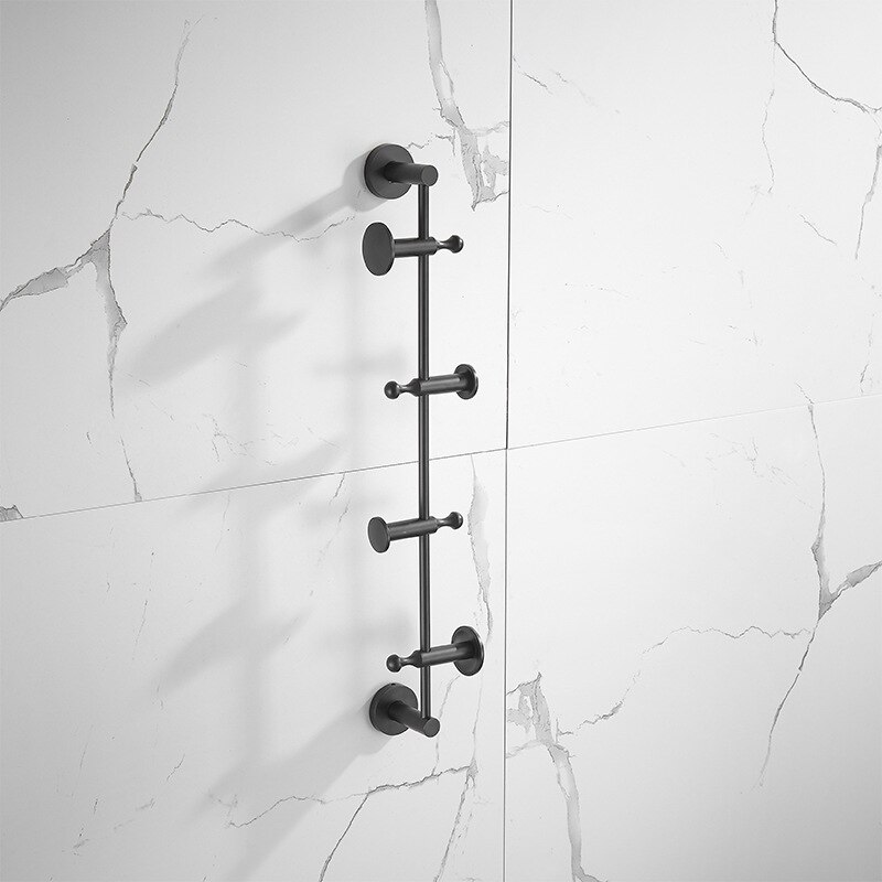 Ellen Roterende Handdoek Haak Badkamer Hardware Slaapkamer Doek Hanger Muur Kapstok Zwarte Goud Afgewerkt ELS05: Black-4 fixed