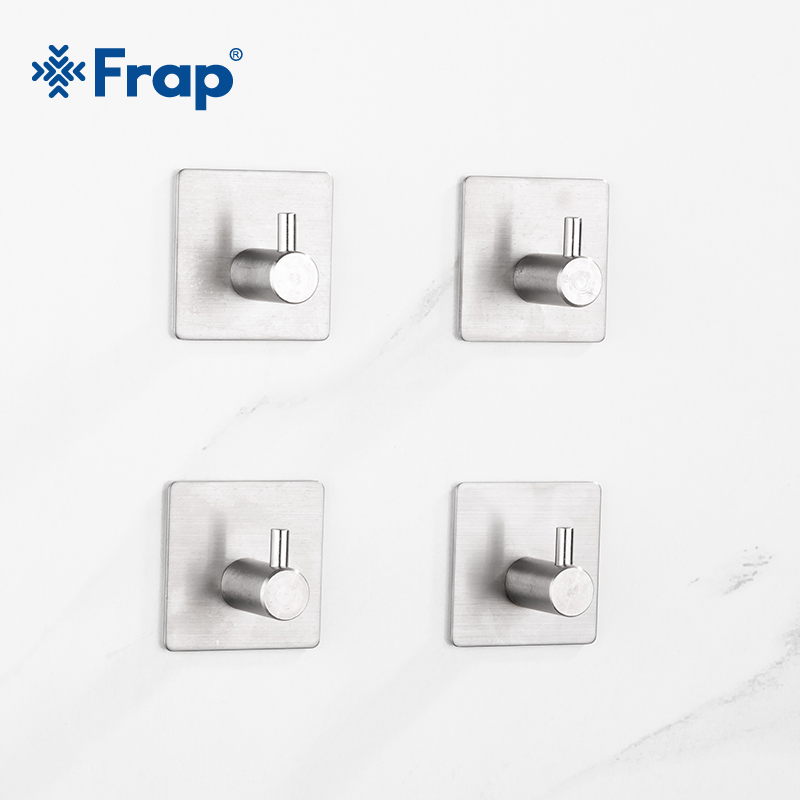 Frap 304 Rvs Robe Haken Muur Deur Kleerhanger Keuken Badkamer Roestvrij Handdoek Haken 4 Stks/set Y19002