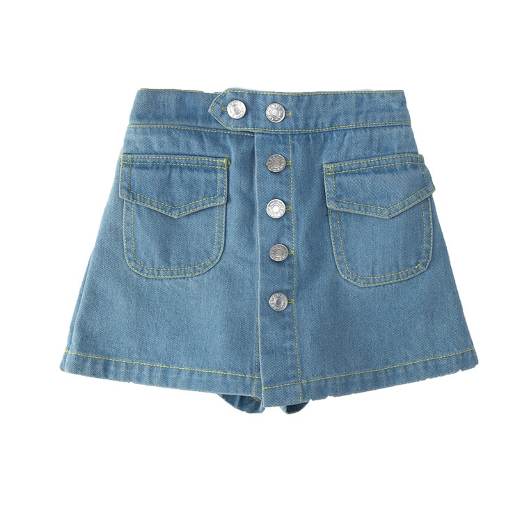 Meisjesrokken zomer tieners kinderen spijkerrok knoop jeans shorts rokken kinderkleding 4 6 8 10 12 14 jaar tienermeisje