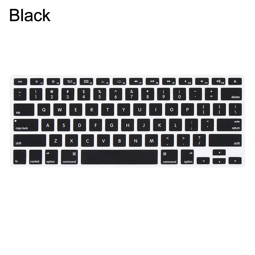 Silikonowa obudowa klawiatury miękki ochraniacz cukierkowe kolory dla Apple Macbook Pro Air 13 "15" 17 "akcesoria do laptopa: black