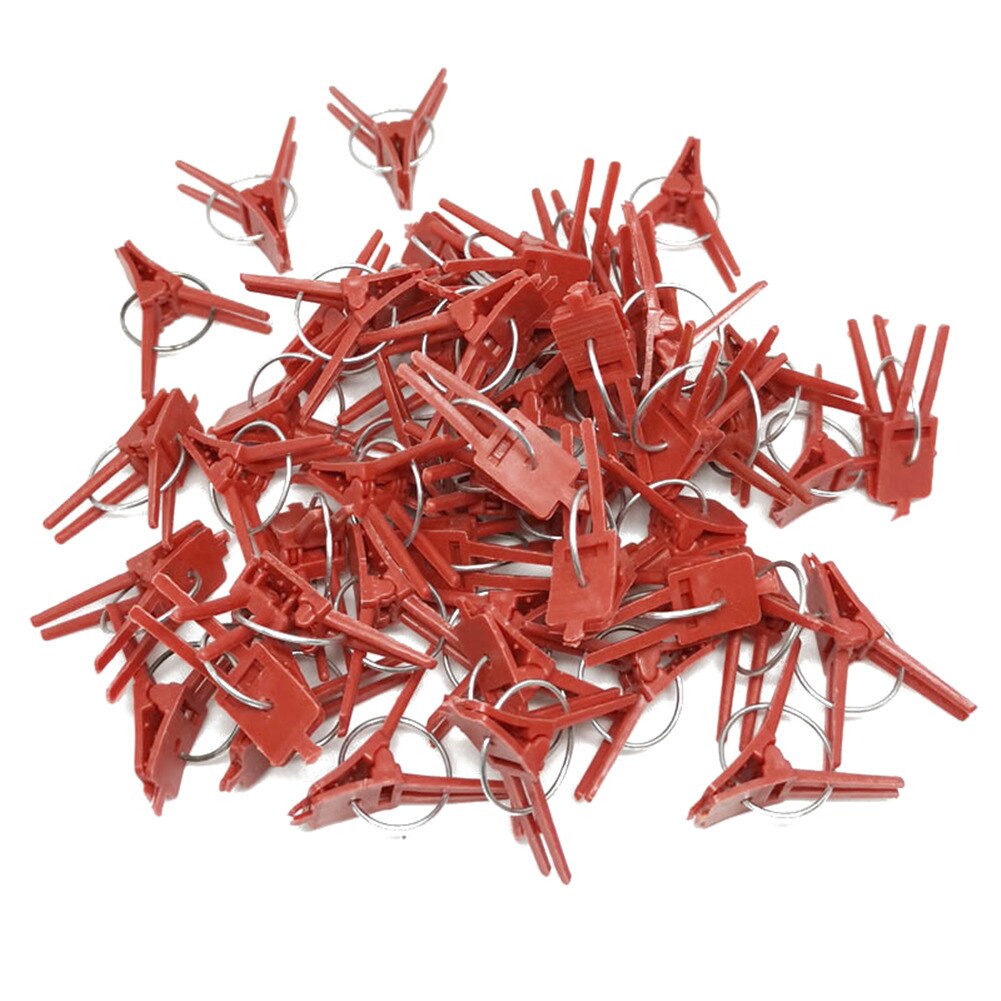 Clips de greffage en plastique pour plantes de jardin, 50 pièces, pince Anti-chute pour concombre, aubergine et pastèque, bouche ronde et plate: Flat