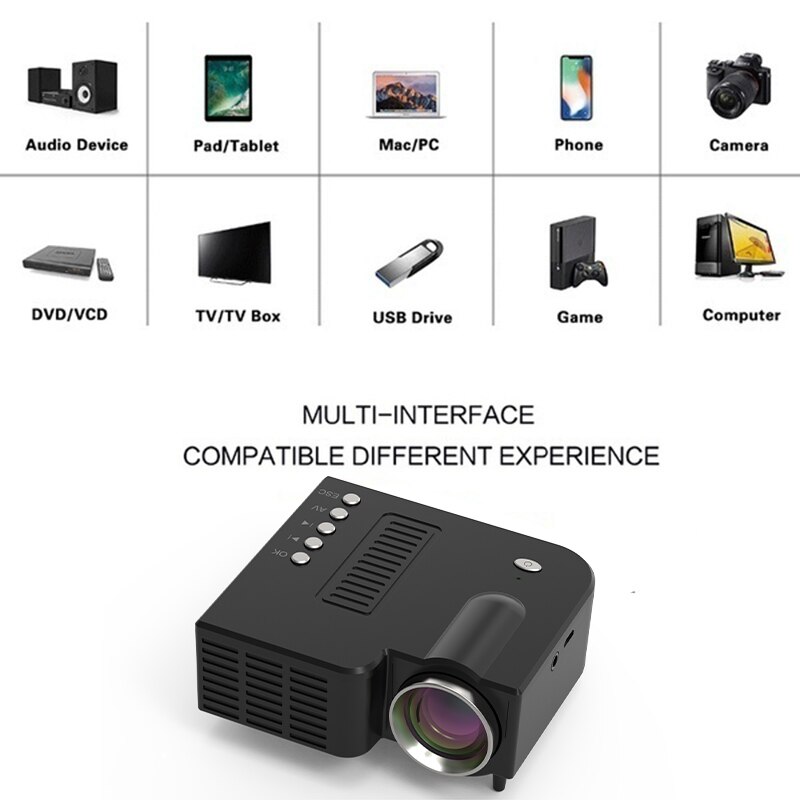 Unic 28 mini bærbar projektor 1080p fuld hd led projektor hjemmebiograf underholdning projektorer usb av tf