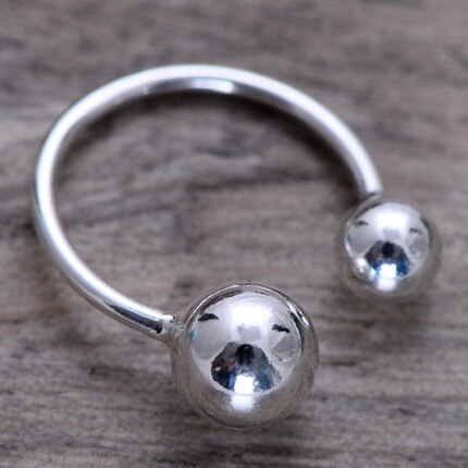 Boho Trendy Zilveren Kleur Bal Kralen Ringen Voor Vrouwen Mannen Verklaring Vinger Ringen Engagement Sieraden