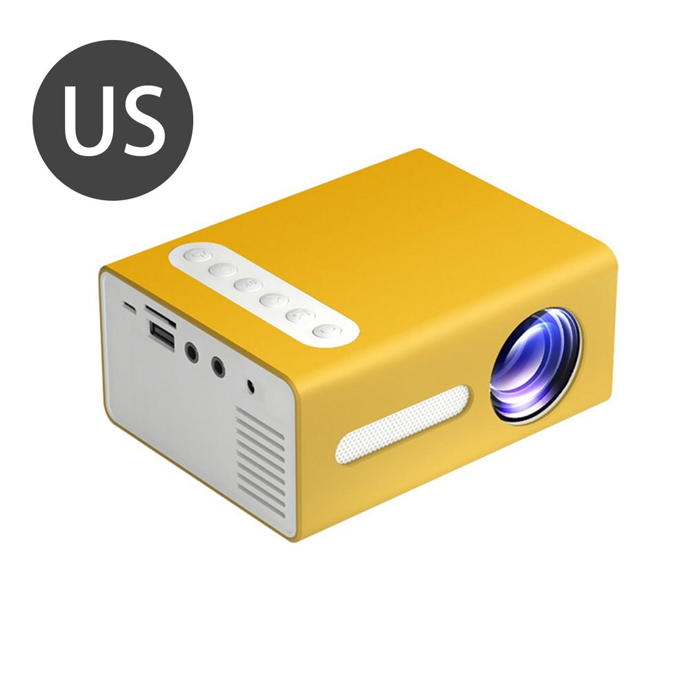 Yellow T300 Portable Projector High Definition Efficient LED Projector Multi Interface Home Theater Video Projector