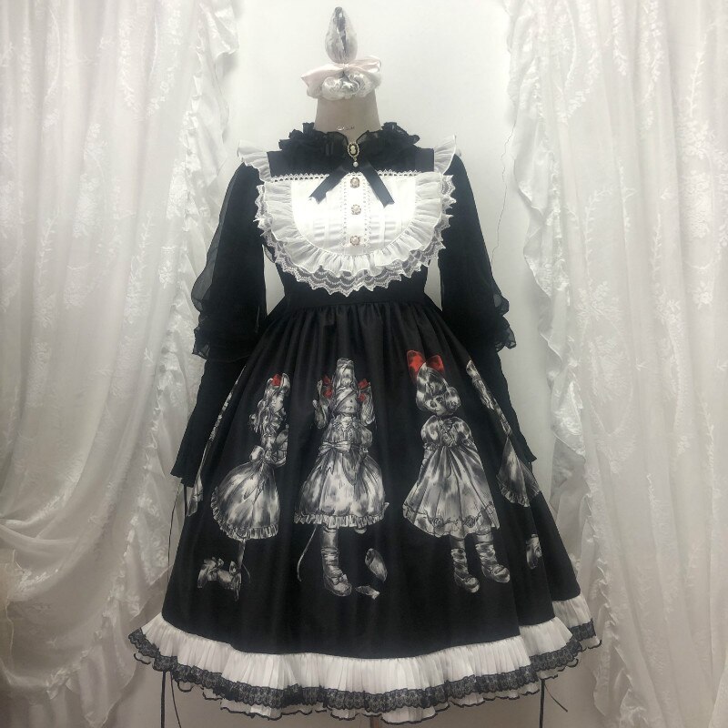 Goottilainen lolita mekko dark angel series high low lolita jsk mekko by soufflesong kawaii retro tumma japanilainen