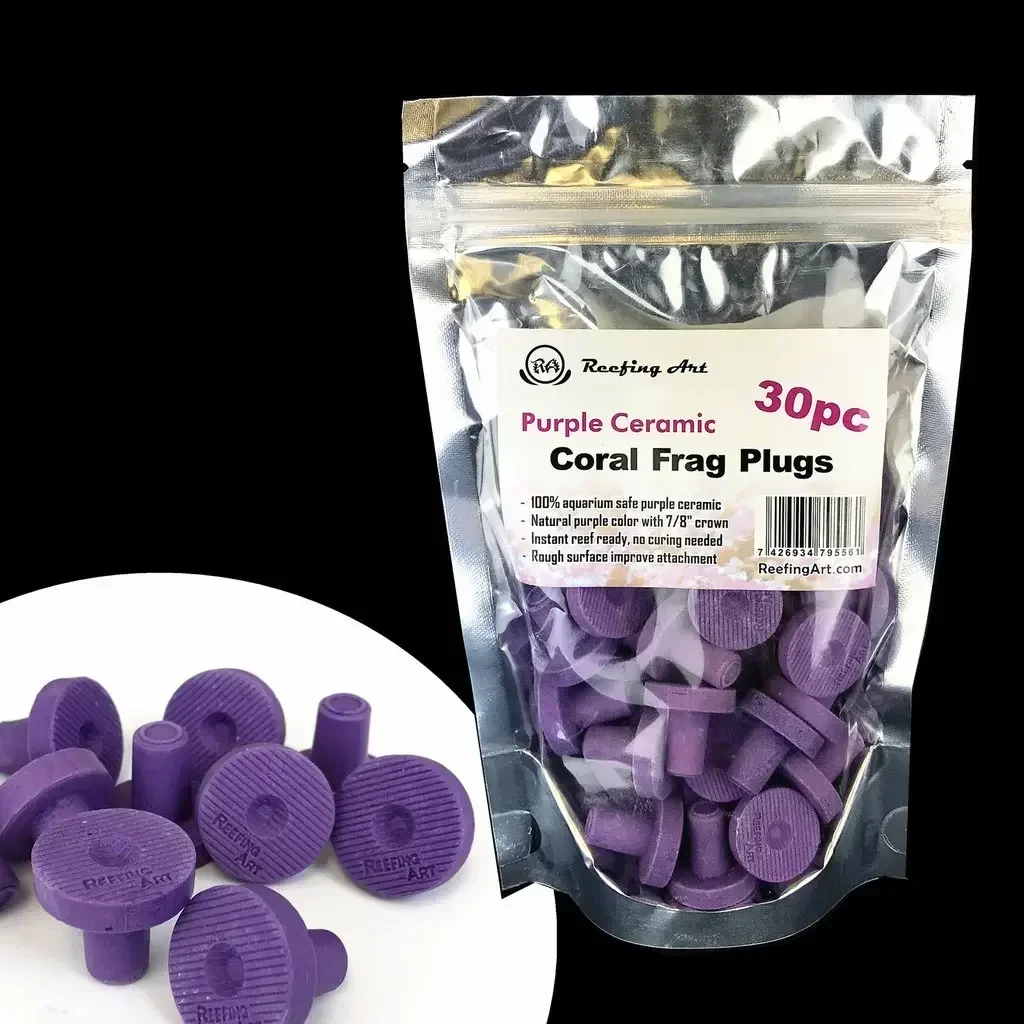 Reefing Art-Soporte de acrílico supertransparente para acuario, estante magnético para tapones de Coral Frag, para pecera de 15 - 20MM de espesor de vidrio: Frag Purple 30pcs