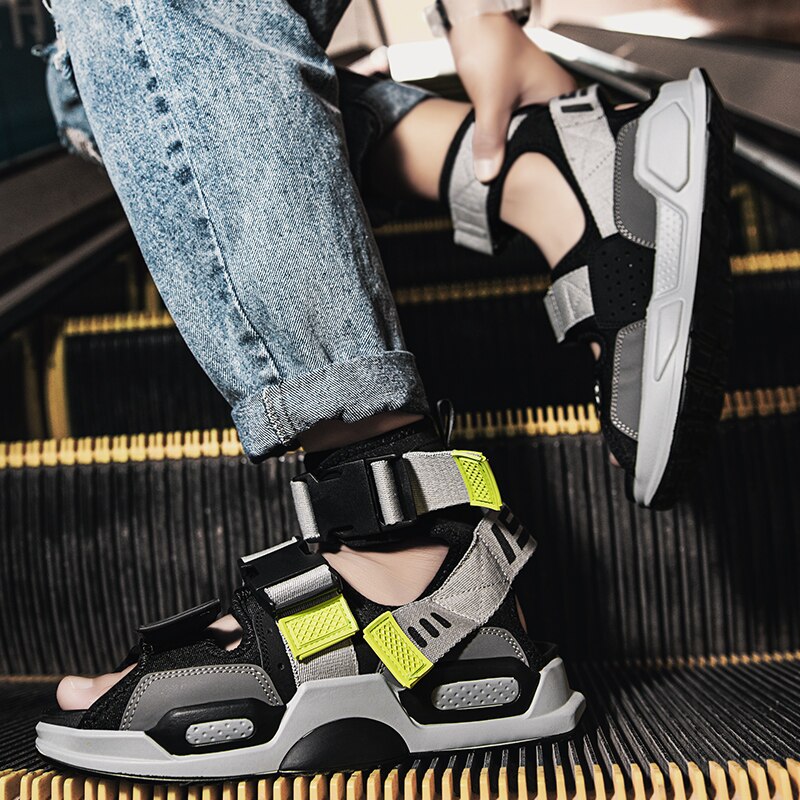 Vesonal Zomer Persoonlijkheid Hip Hop Schoenen Mannen Sandalen Voor Man High Top Sandalias Sandal Slides Rome Straat Rock