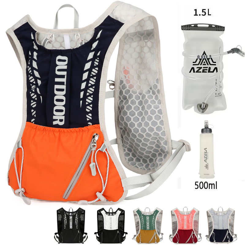 Hardlopen Hydraterend Vest Rugzak Fietsen Hydraterende Rugzak Wandelen Marathon Hydraterend Met 1.5L Waterzak 500ml Waterfles