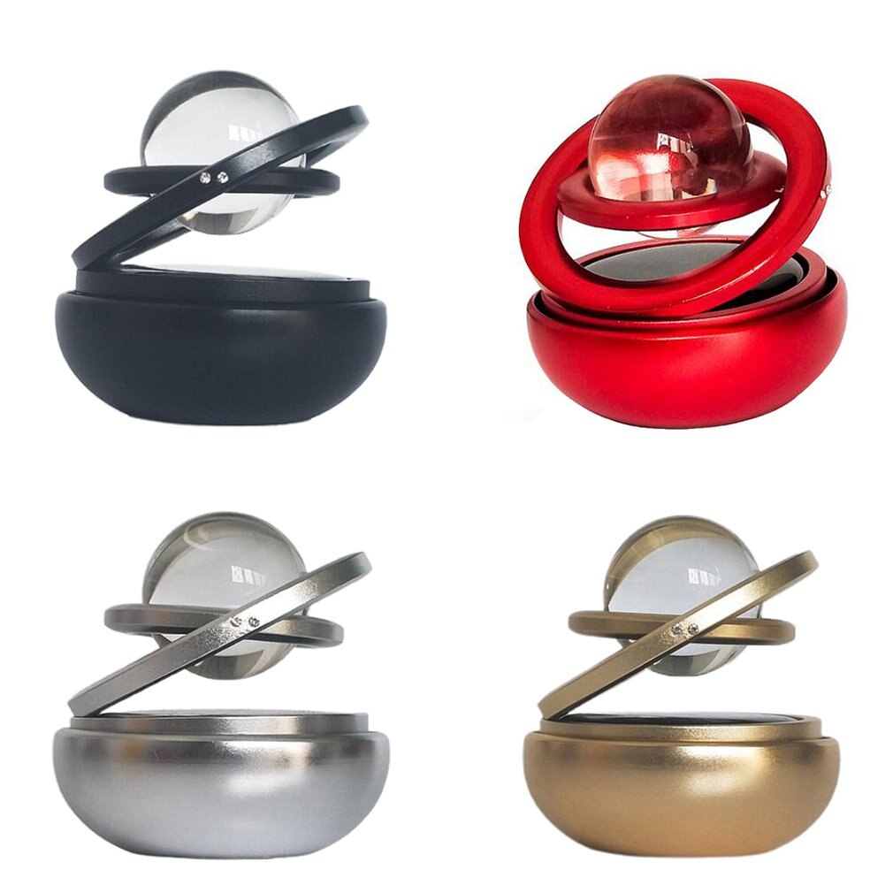 Esfera de cristal colgante giratoria para coche, fragancia de doble anillo de estrella Solar, esférico de cristal para limpiar el aire, exquisita y fragancia