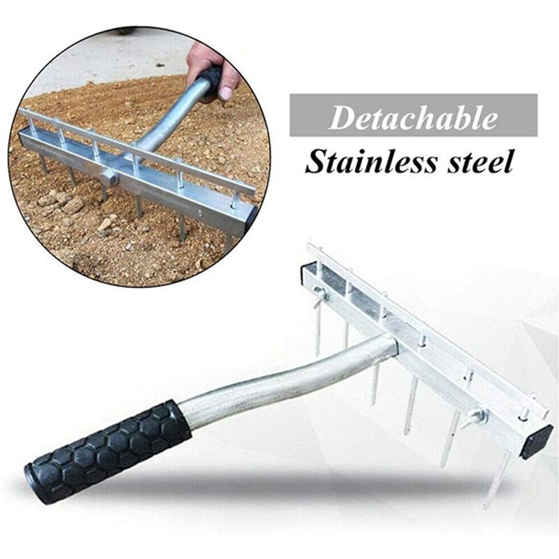 Adjustable Notched Trowel - 300-800mm Stainless Steel Tile Leveling Tool With Wheels For Paving & Tiling