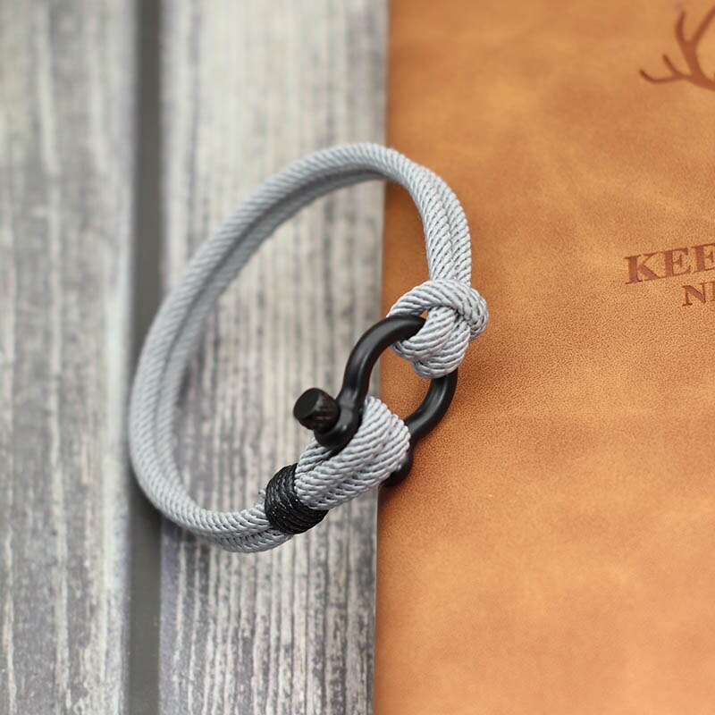 Nueva Pulsera para hombre, pulsera de cuerda de la suerte de 4mm para hombre, para novio, Brazalete de supervivencia al aire libre, Pulseira Masculina, Pulsera de cadena de cordón