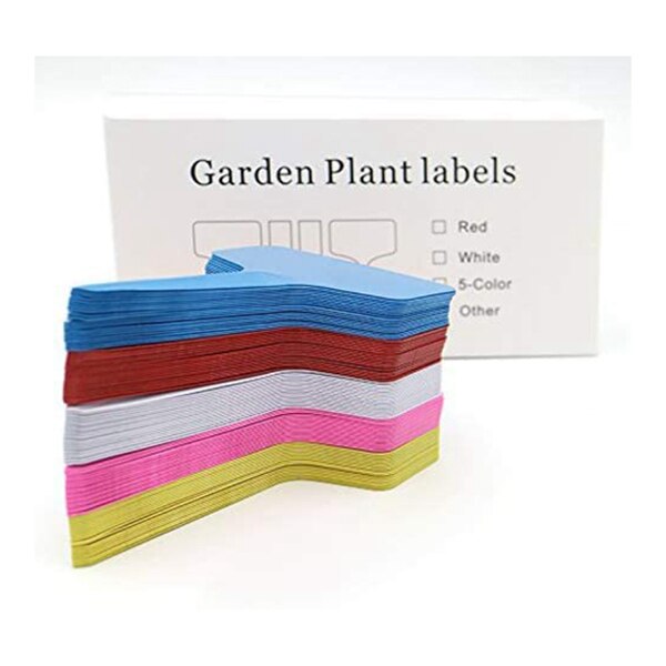 Praktische 100Pcs Plant Labels Multicolor Waterdichte Plastic Plant Tags T-Type Kwekerij Labels 6 X10cm 5 Kleuren