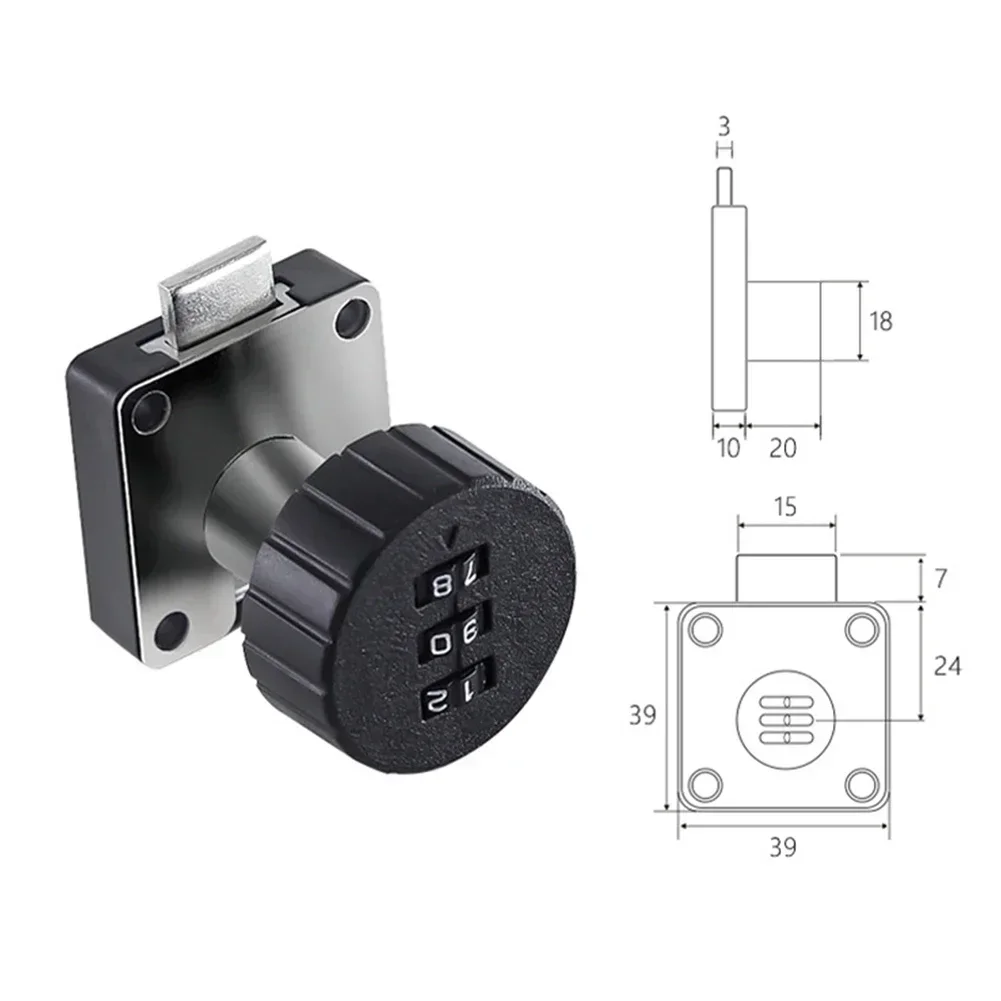 Drawer Code Lock 3 Digit Combination Password Keyless Drawer Cam Lock Cabinet Mail Box Wardrobe Furniture Door Hardware: Blue