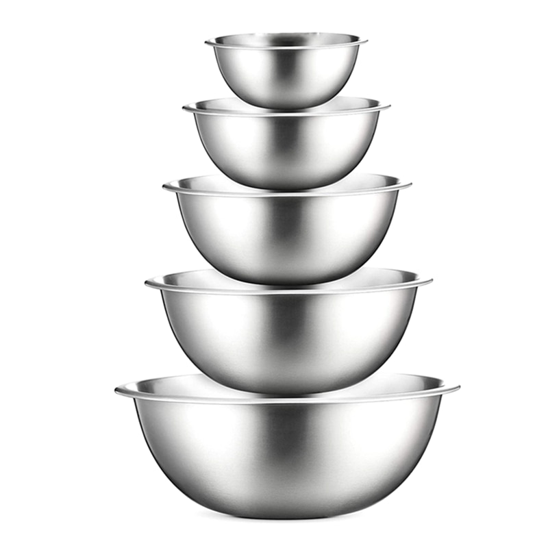304 Edelstahl Mischen Schüssel DIY Kuchen Brot Salat Rührgerät Küche Kochen Backen Werkzeuge Lebensmittel Container Lagerung Schalen einstellen