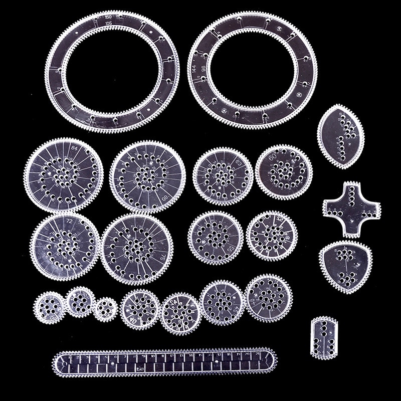1Set Spirograph Deluxe Set Tin Set Gelijkspel Spiraal Ontwerpen Grijpende Tandwielen & Wielen Trekken Educatief Speelgoed Schoolbenodigdheden