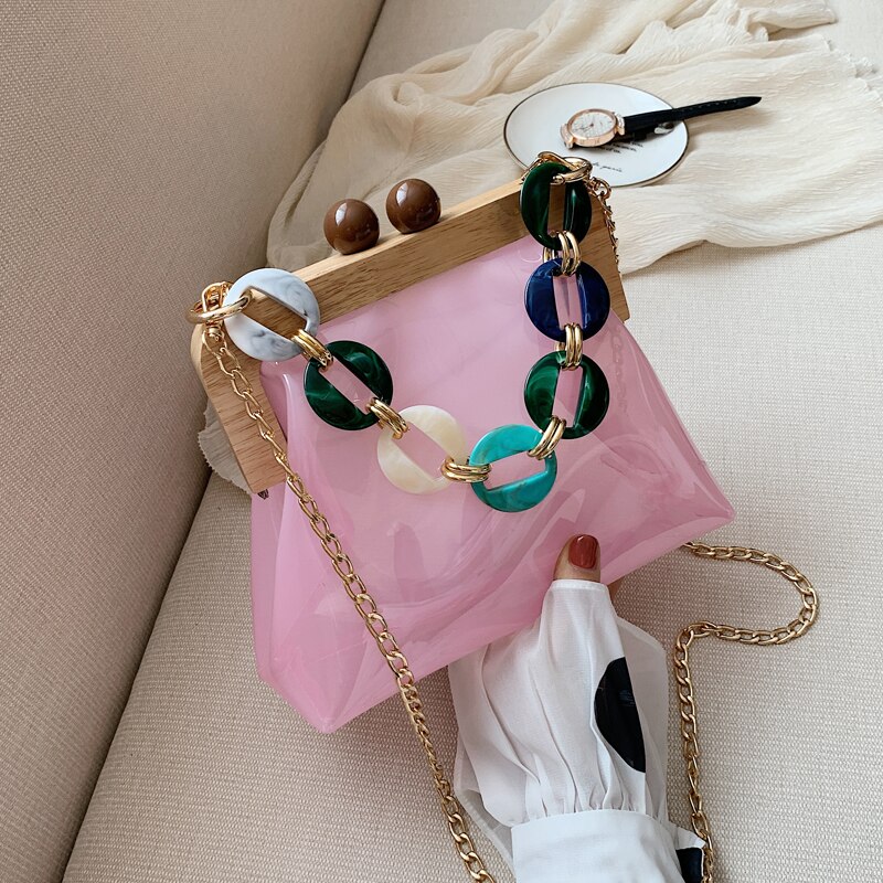 Transparente jelly tote bag 2020 verão novo de alta qualidade pvc designer feminina bolsa de viagem corrente ombro saco do mensageiro