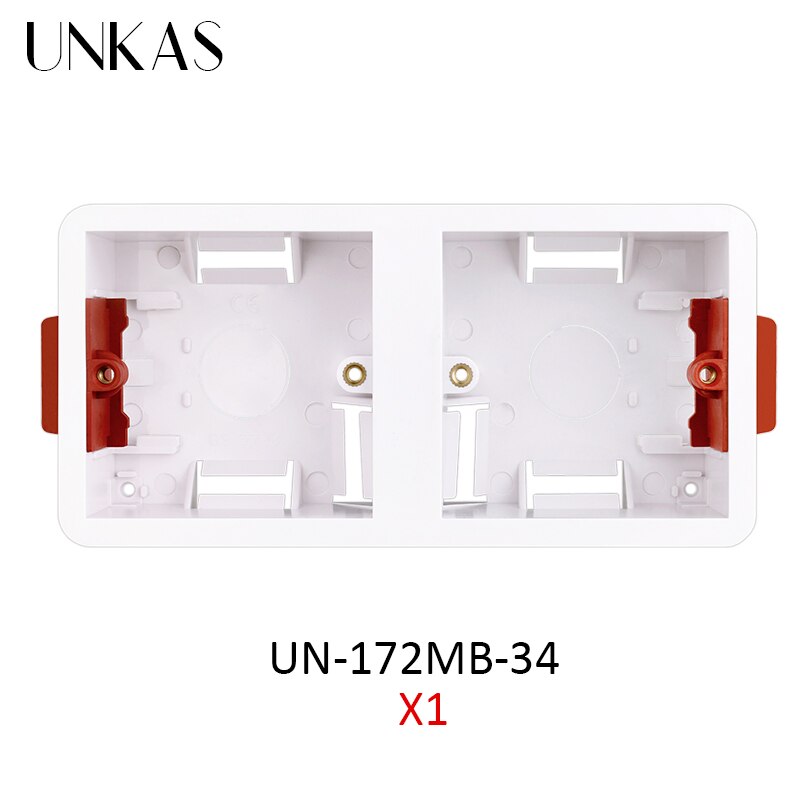 UNKAS Dry Lining Box For Gypsum Board / Drywall / Plasterboad 34mm Depth Wall Switch Socket 86mm / 146mm / 172mm Cassette: 1 Unit 172MB-34