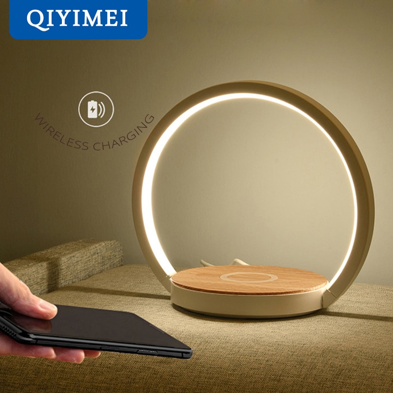 Moderne Tafel Lampen Voor Slaapkamer Studie Leeslampjes Nachtkastje Oog Beschermen Touch Dimmen Verlichting Luminaria Telefoon Draadloos Opladen