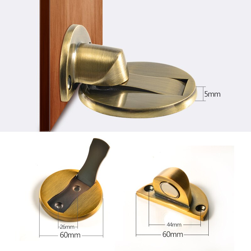 Bouchon de porte magnétique en acier inoxydable butée de porte, fixation de porte magnétique en verre des toilettes arrêt de porte, matériel de porte caché