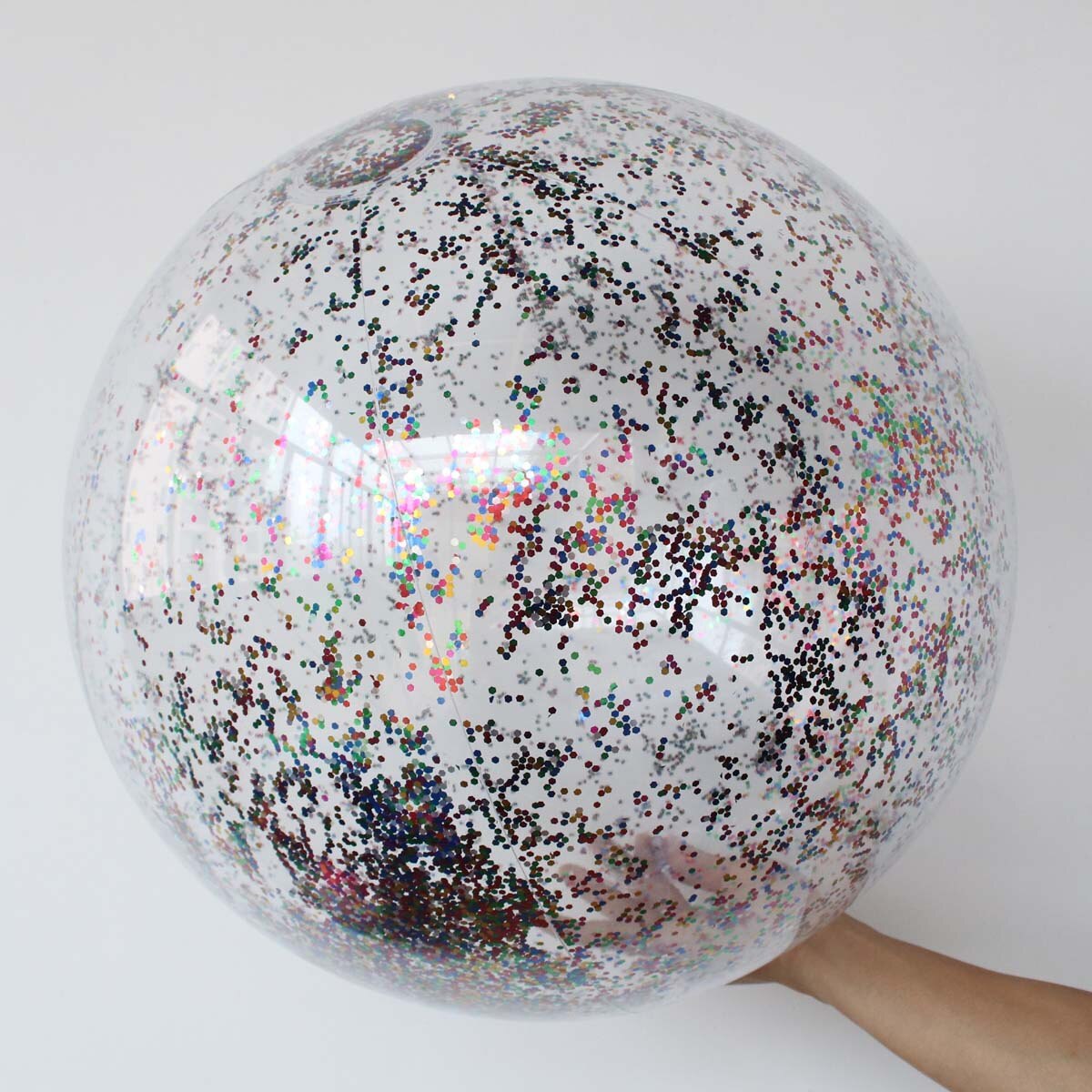 Style Transparent PVC Ball Water Toys Photographic Prop Inflatable Colored Sequins Beach Ball