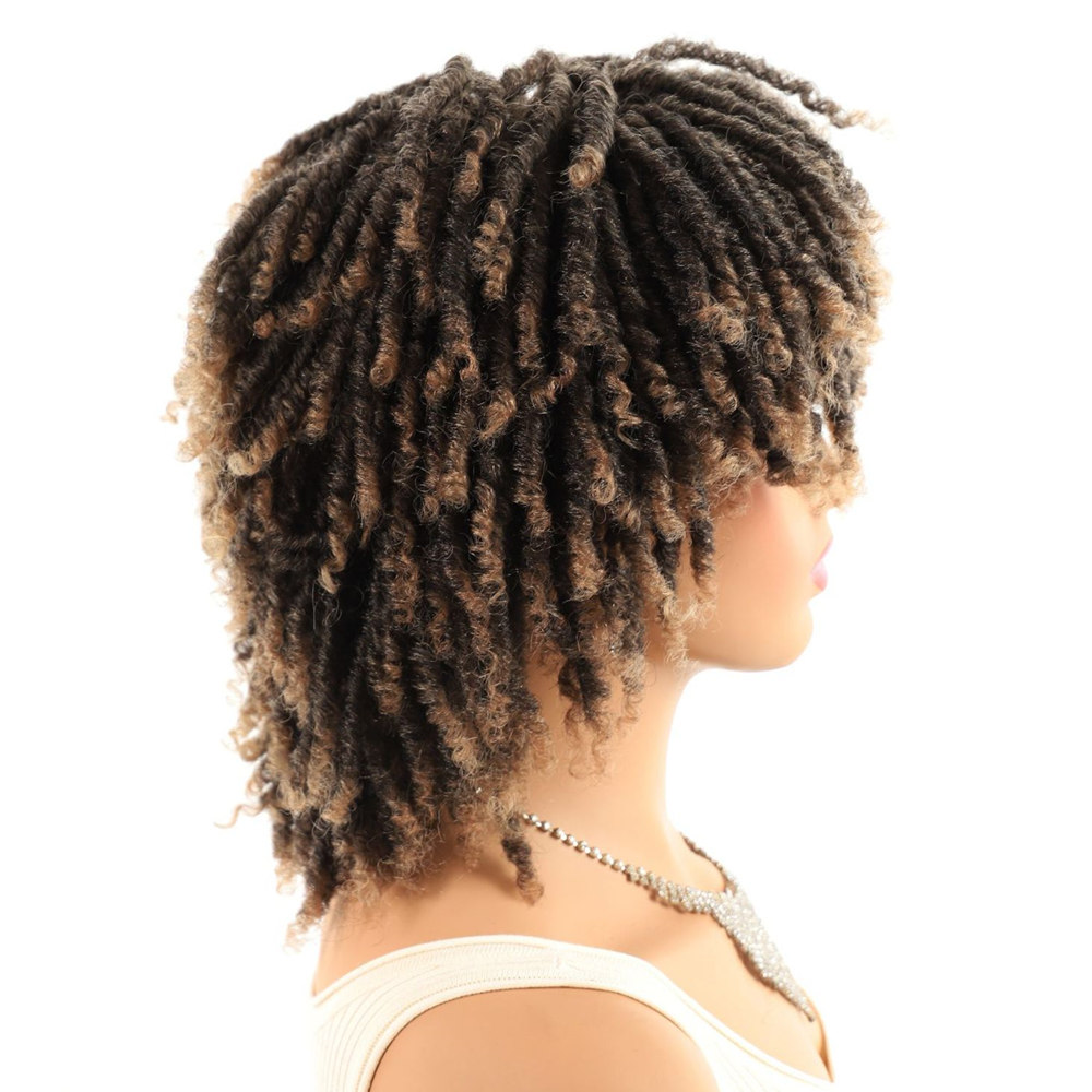 GURUILAGU Dreadlock Hair Wig Synthetic Wigs for Black Women High Temperature Fiber African Braided Wigs Black Blonde Wigs Women