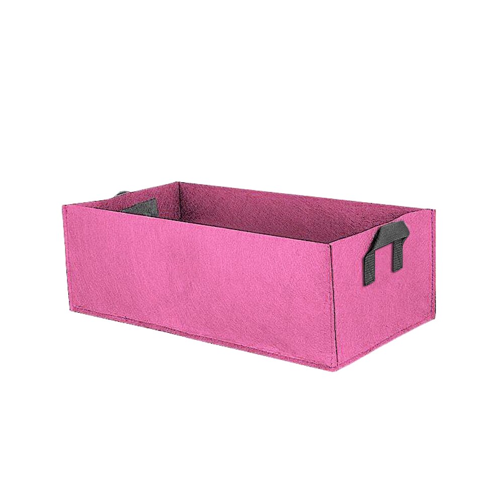 Fabric Vegetable Planting Seedling Grow Bags Raised Garden Bed Rectangle Container Potato Flower Nursery Planter Pot With Handle: Pink / 40x30x20