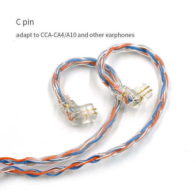 CCA cable woven silver plated upgrade cable 8-core cubic headphone cable for CCA C12 C16 C10 CA4 A10 C04 V80 AS10 ZSX ZS10 PRO: C PIN