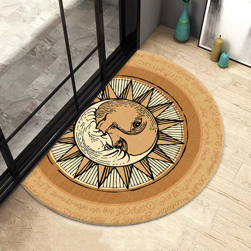 Halfronde Deurmat Rond Vloerkleed Retro Tapijt Voor Woonkamer Spoel Toegangsmat Slaapkamer Keuken Voetmatten Tapis Ingangsmat: 1200mm x 1200mm / WHITE