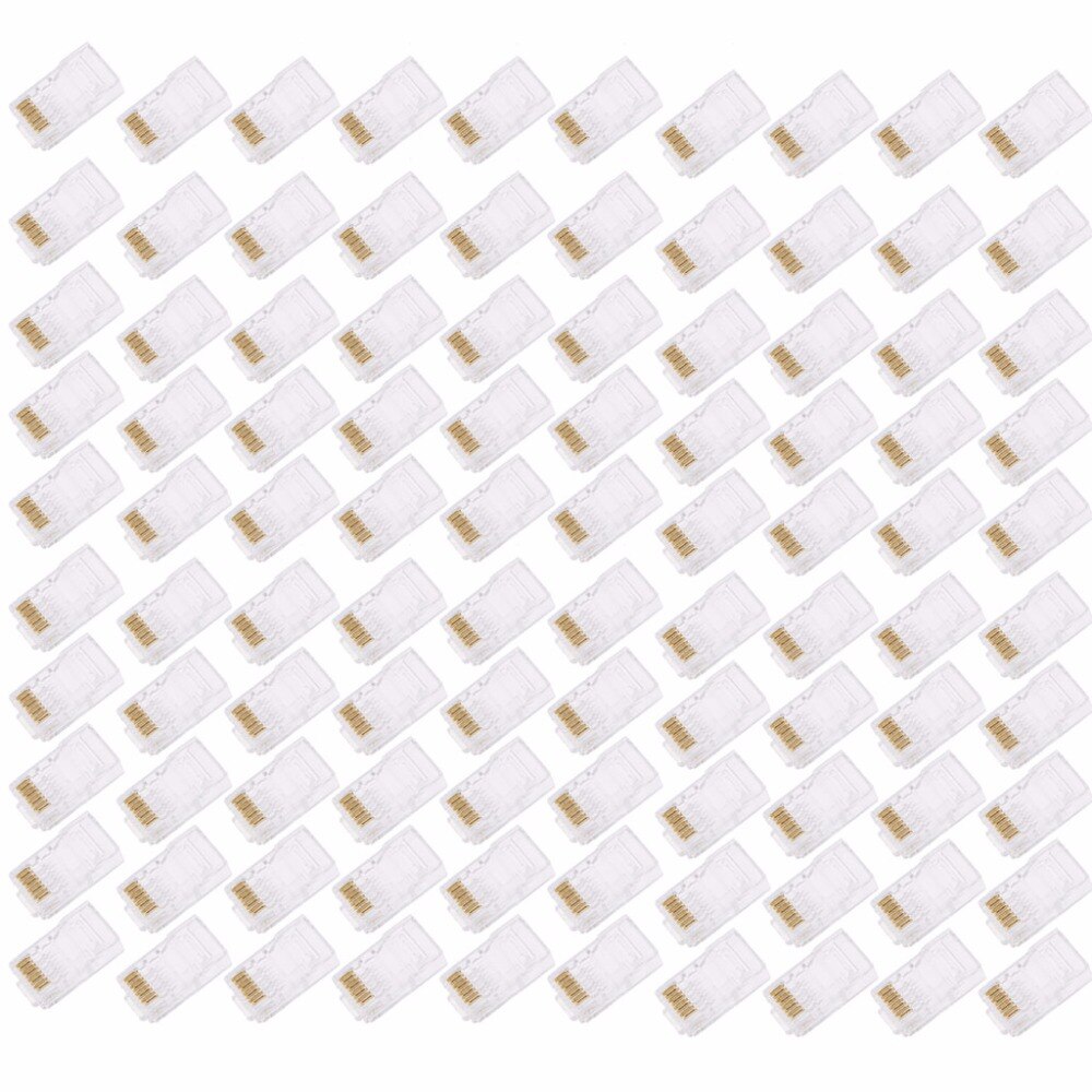 100Pcs/set RJ45 8-Pin Connector CAT6 Network Cable Plug Modular Ethernet Crystal Plugs Jack C26