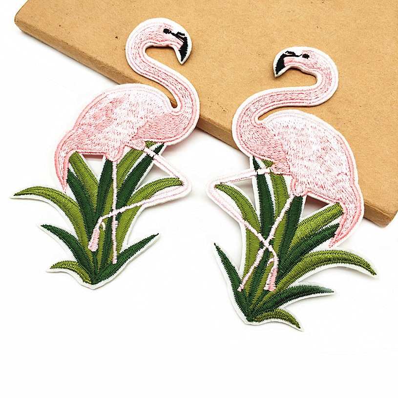 Ijzer Op Dier Patches Voor Kleding Strepen Flamingo Badges Sticker Op Kleding Voor Kinderen Geborduurde Patches Voor Kleding Applique