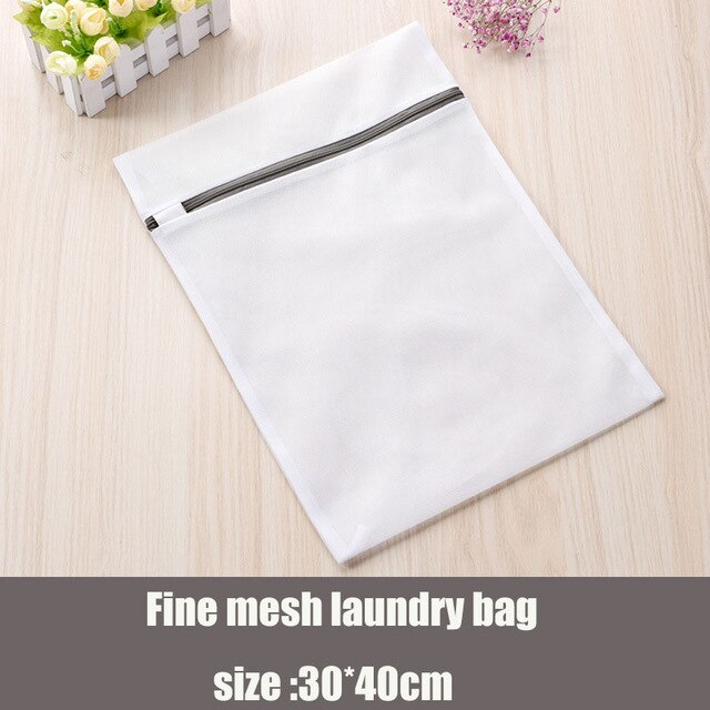 Lynlås foldbar nylon vaskepose sokker undertøj tøj vaskemaskine beskyttelse net mesh poser vaske poser: Xi3040