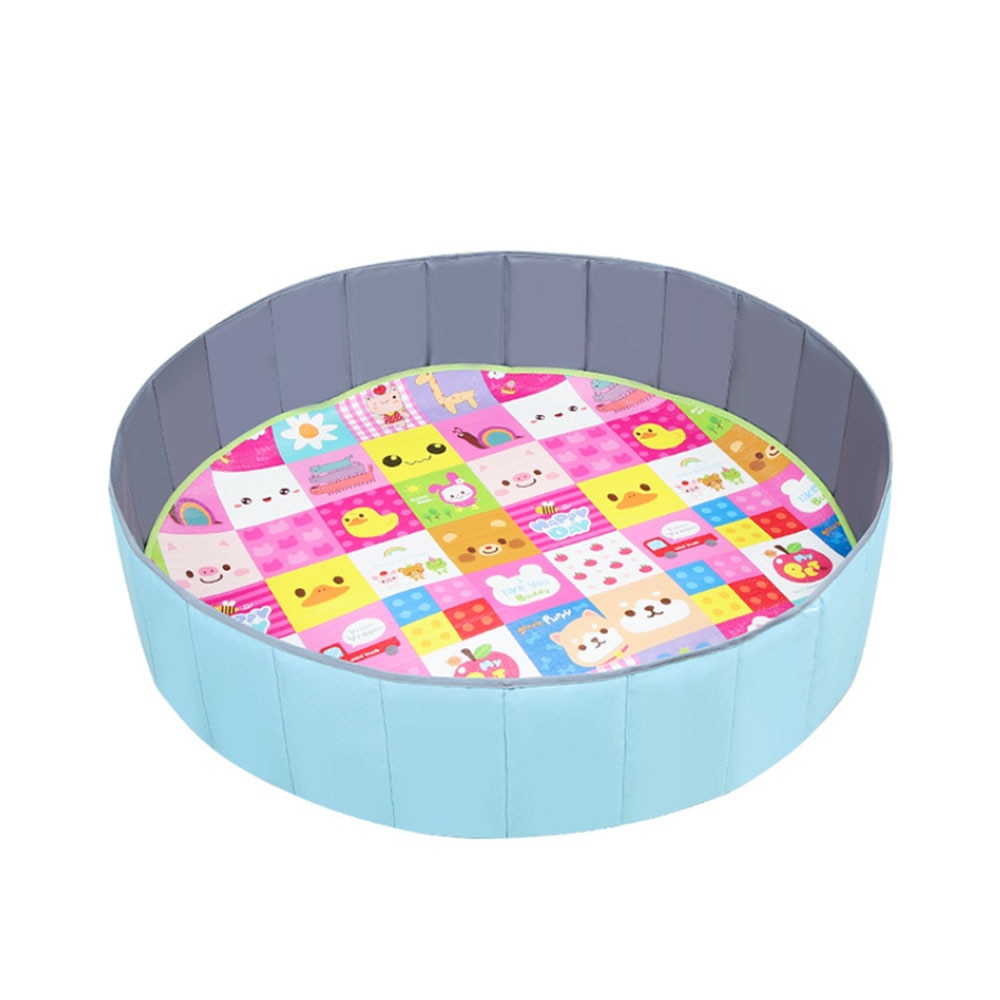 Children Inflatable Folding Pool Infants Playpen For Baby Fence Game Indoor Ocean Balls Pool Ocean with Basket Safe Play Mat: A2