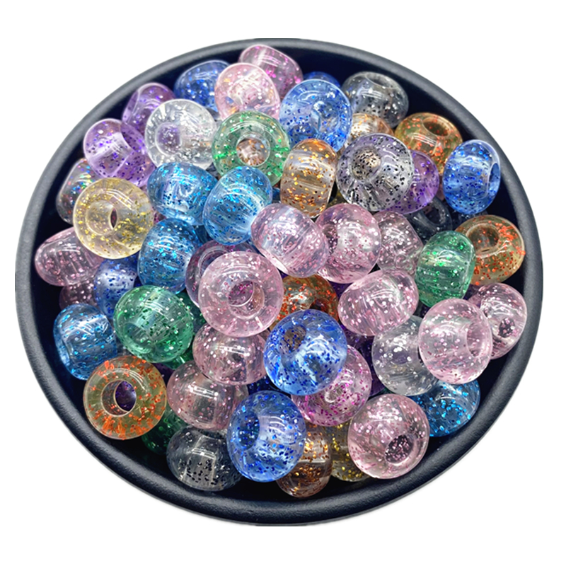 20pcs/lot 15x9mm Mixing Color Big Hole Acrylic Beads Loose Spacer Oblate Circle Bead Necklace Bracelet Pendant Jewelry Making: PURPLE
