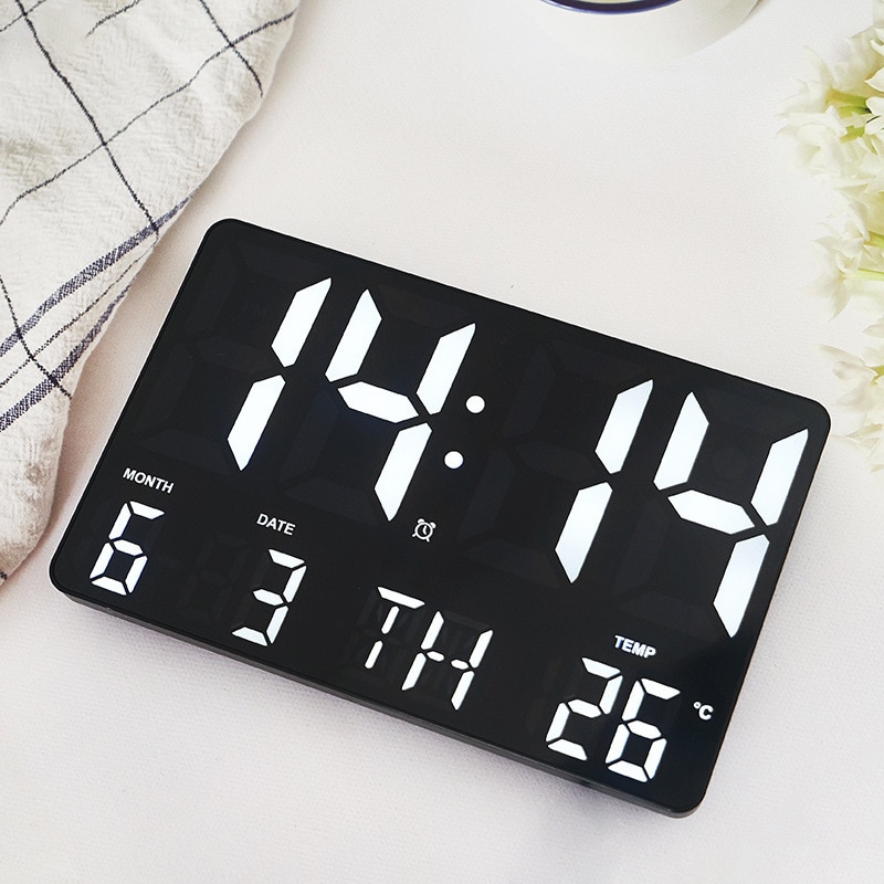 Fernbedienung Große Elektronische Wanduhr Zauberstab Digital LED Uhren Licht spüren Temp Datum Energie aus Speicher Tabelle uhr