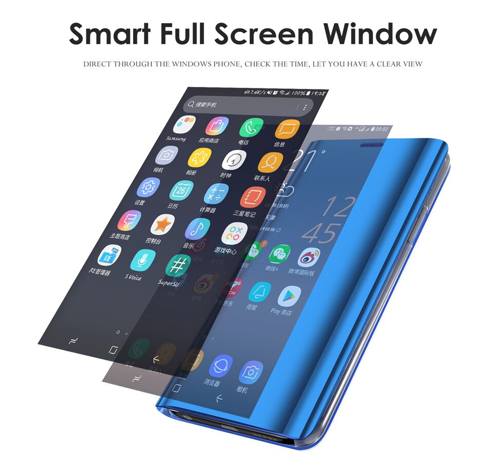 OPPOF5 Spiegel Flip Fall Für OPPO F5 Luxus Clear View PU Leder Abdeckung Für OPPO F5 Fall für OPPO F 5